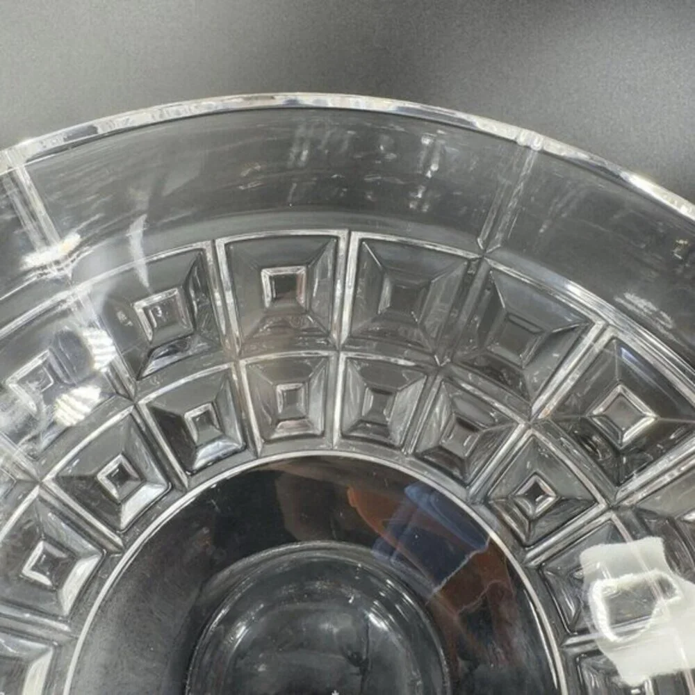 Rosenthal Clear Crystal Glass Domus‎ Pattern Large Round Heavy Made In Germany